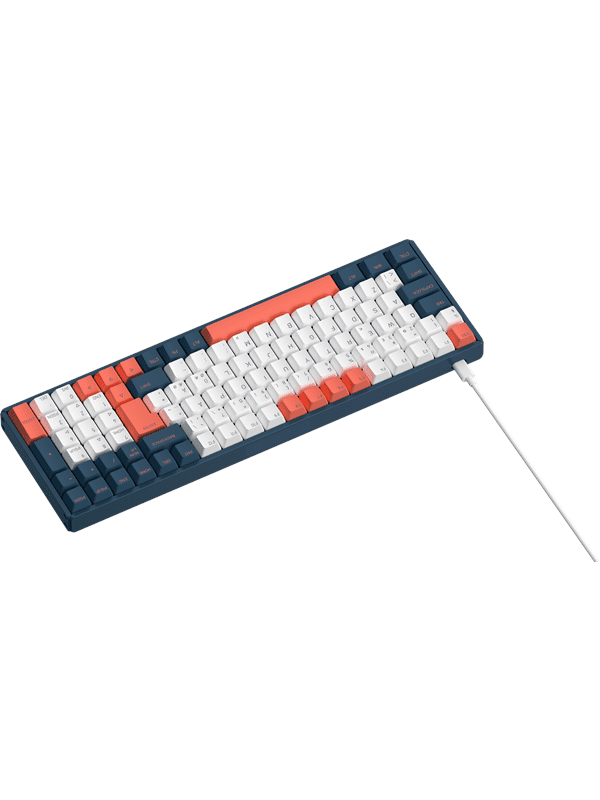 IQUNIX F97 Coral Sea Wireless-RGB Cherry Red - Gaming Tastatur - Nordisk - Blå