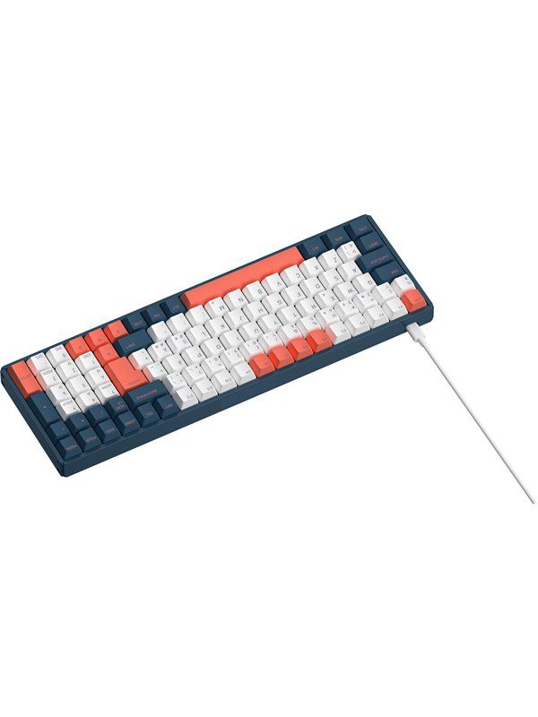 IQUNIX F97 Coral Sea Wireless-RGB TTC Silent Brown - Gaming Tastatur - Nordisk - Blå