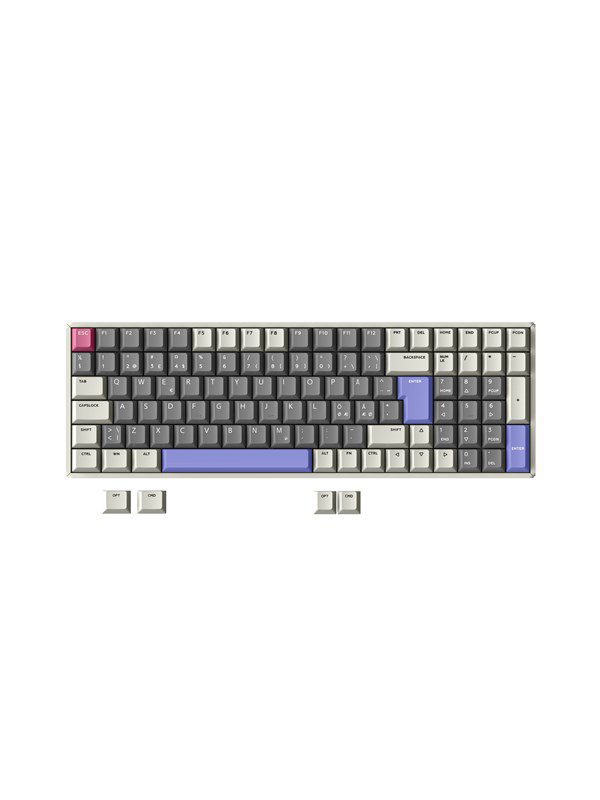 IQUNIX F97 Variable X Wireless-RGB TTC Gold Pink - Gaming Tastatur - Nordisk - Grå
