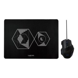 LogiLink Gaming combo set (mouse and mousepad) - Mus - Optisk - 7 knapper - Sort