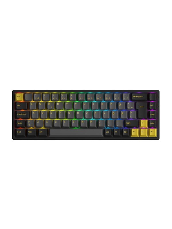 Akko 3068B Black/Gold CS Jelly Purple - ND - Gaming Tastatur - Nordisk - Sort
