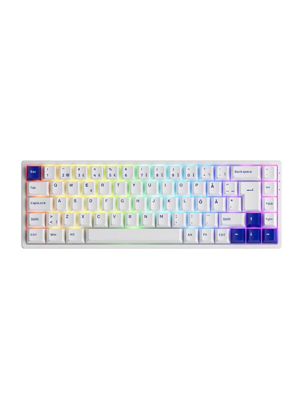 Akko 3068B Blue/White CS Jelly Black - ND - Gaming Tastatur - Nordisk - Hvid