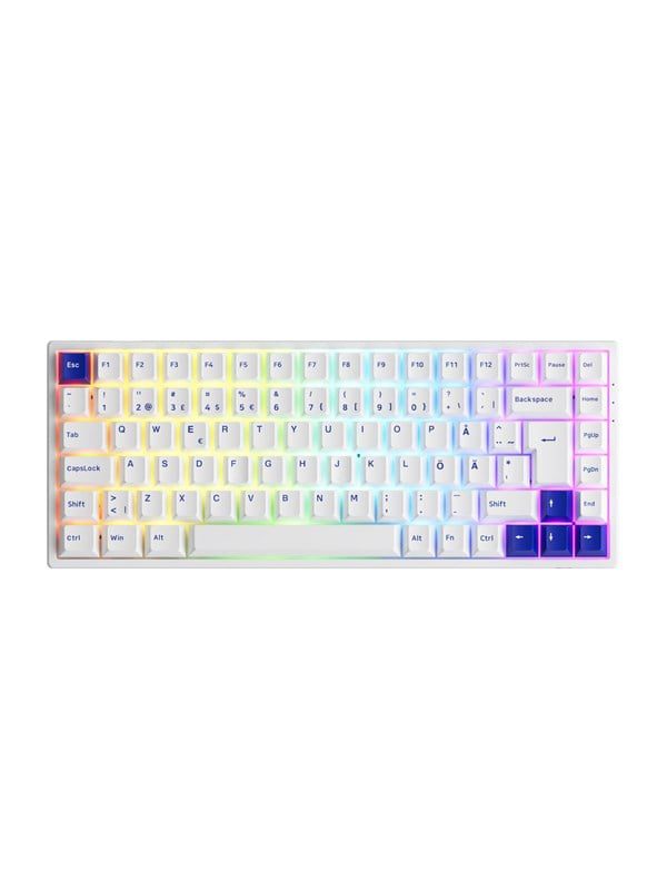 Akko 3084B Blue/White CS Silver - ND - Gaming Tastatur - Nordisk - Hvid