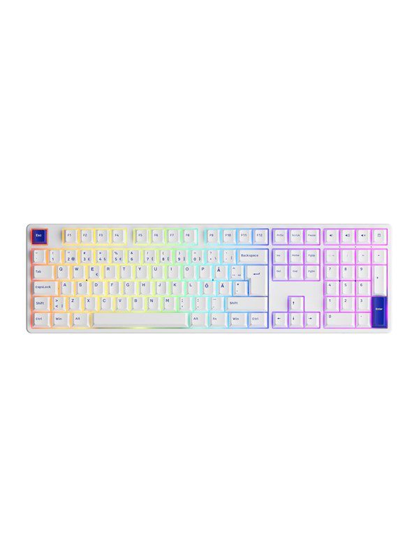Akko 5108B Blue/White CS Silver - ND - Gaming Tastatur - Nordisk - Hvid