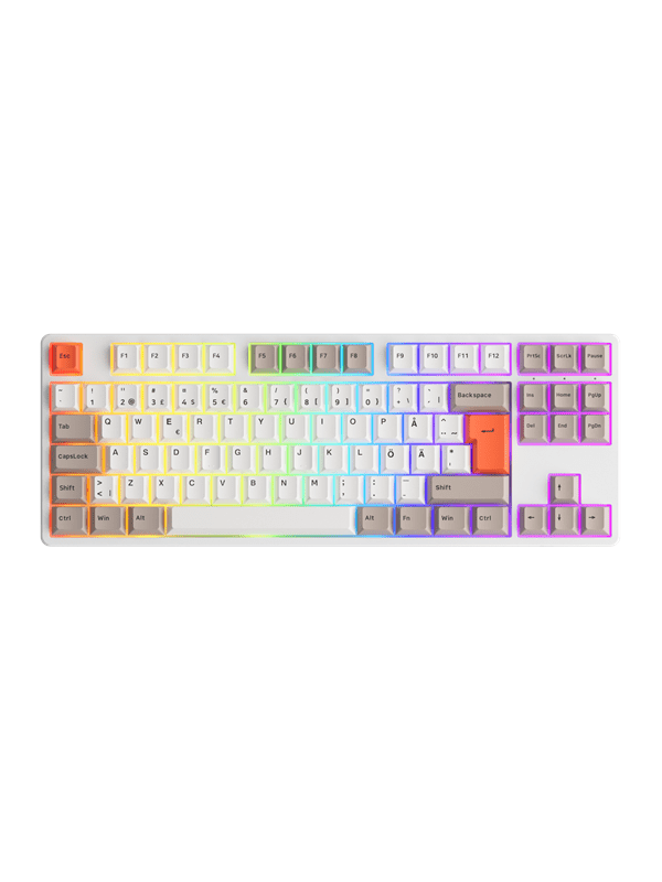 Akko gear 5087S Steam Engine CS Rose Red RGB B - Gaming Tastatur - Nordisk - Hvid