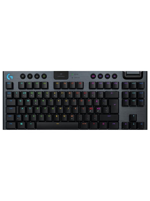 Logitech G915 TKL Tenkeyless LIGHTSPEED Wireless RGB Mechanical Gaming Keyboard - keyboard - QWERTY - UK - carbon - Tastatur - Engelsk - UK - Sort