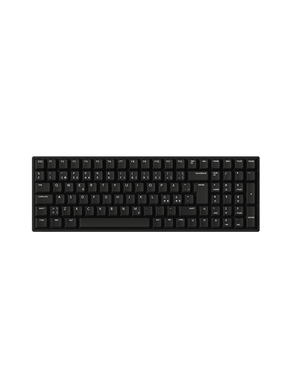IQUNIX F97 Dark Side Wireless RGB Cherry Silent Red - ND - Gaming Tastatur - Nordisk - Sort