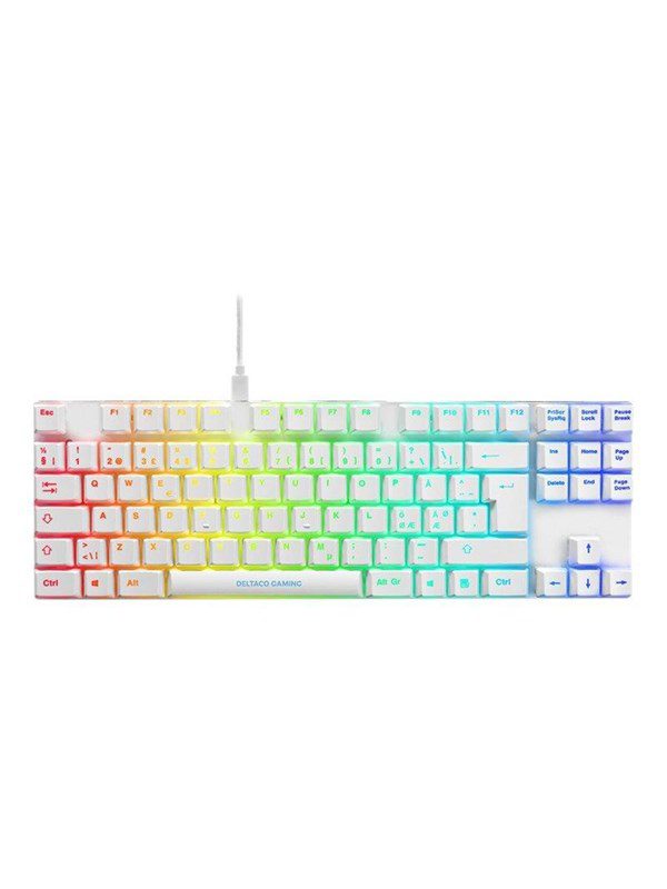 DELTACO GAMING WK90R - Tastatur - Engelsk - UK - Hvid