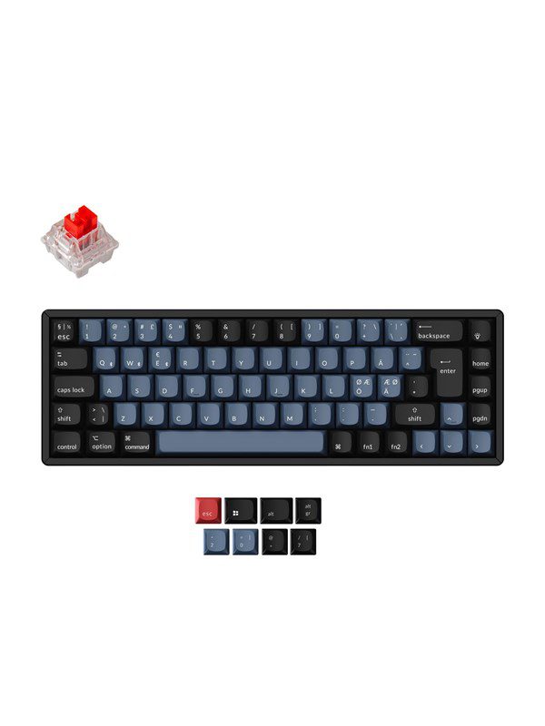 Keychron K6 Pro QMK/VIA Wireless - K Pro Red - Gaming Tastatur - Uden Numpad - Nordisk - Sort