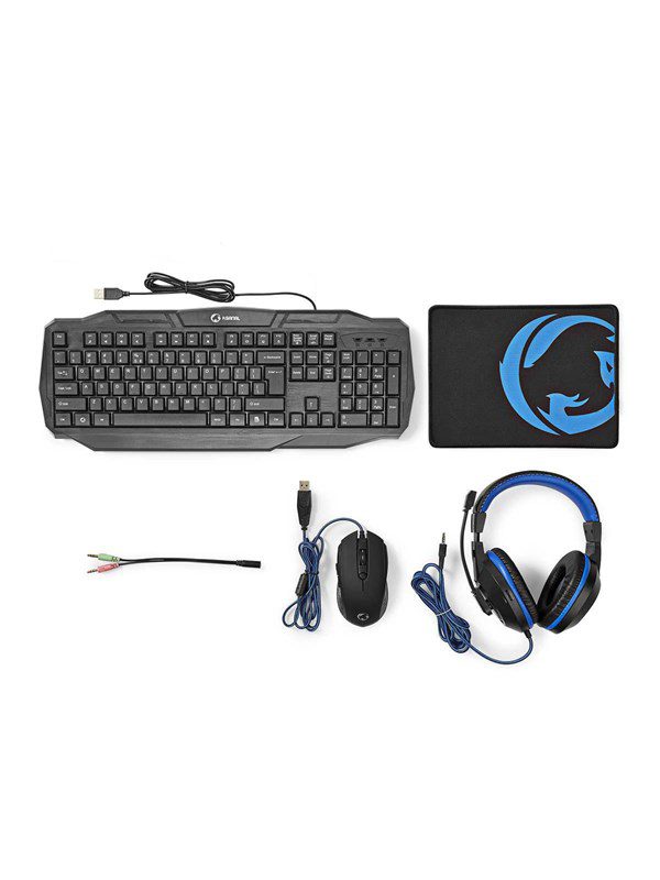 Nedis Gaming kit - 4 in 1 - Keyboard Mouse Headset and mousepad - Keyboard