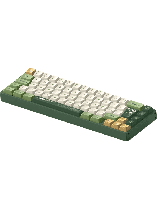 IQUNIX F65 Camping RGB TTC Gold Pink - Gaming Tastatur - Nordisk - Grøn