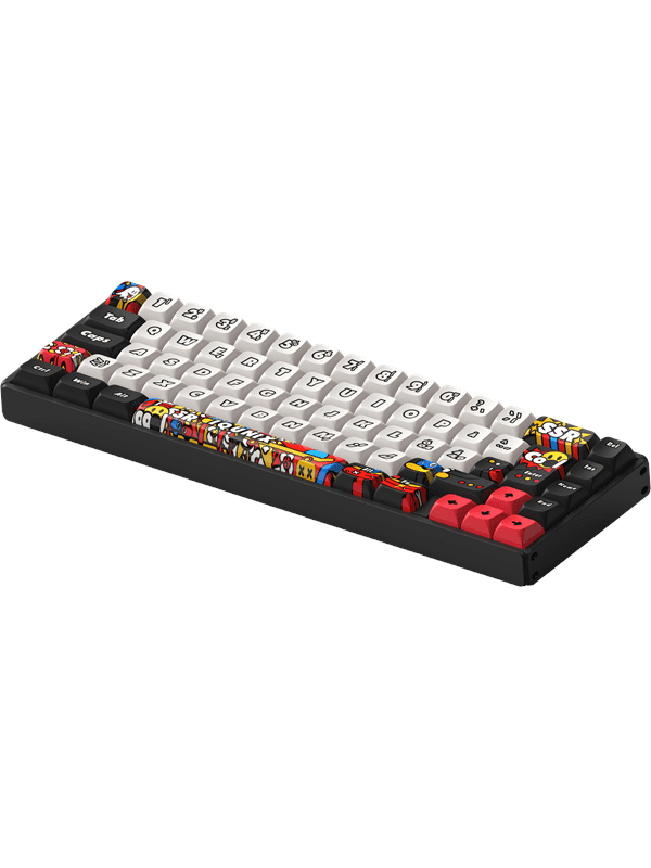 IQUNIX F65 Graffiti Diary RGB TTC Gold Pink - Gaming Tastatur - Nordisk - Sort