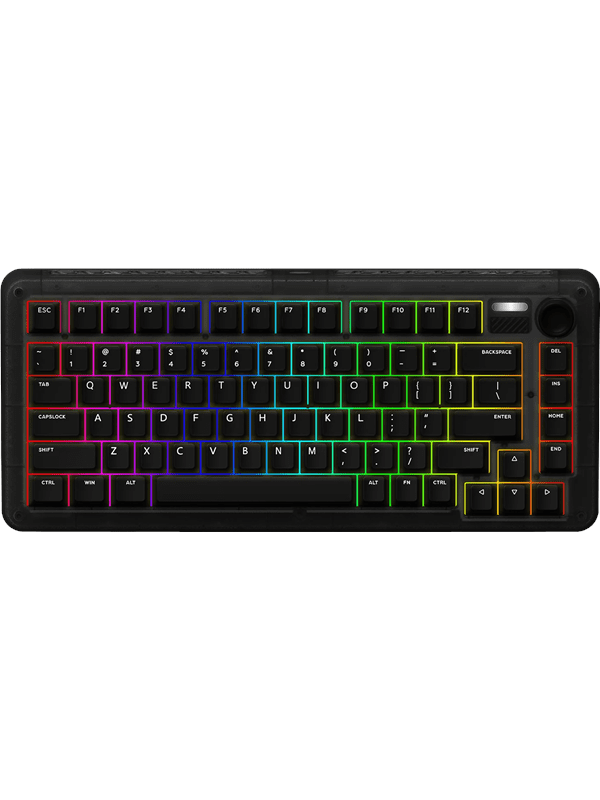 IQUNIX ZX75 Dark Side Wireless RGB Cherry Brown - Gaming Tastatur - Nordisk - Sort